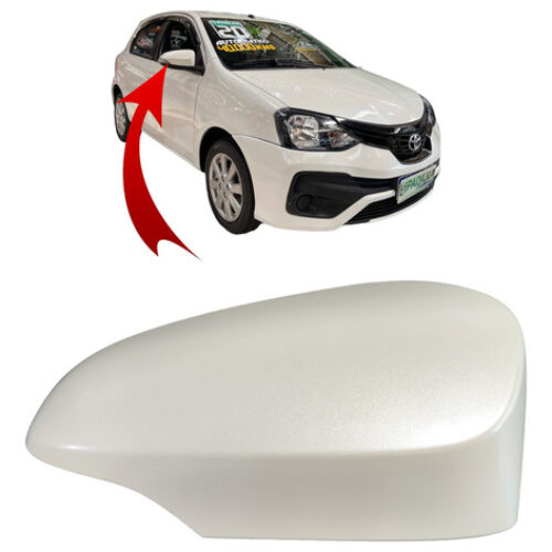 Capa Retrovisor Dir Etios  2014 2015 2016 17 Branco Perola