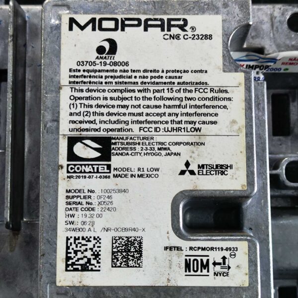 DISPLAY Multimídia Fiat Toro STRADA MOPAR 2020/22 100253840 - Imagem 8