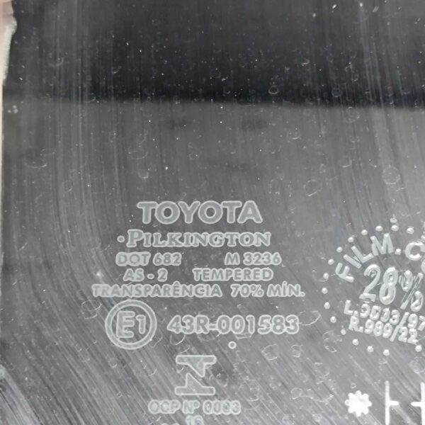 Vidro porta Traseiro direito Toyota Corolla 2017 2018 2019 - Imagem 6